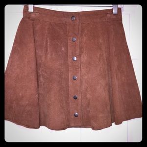 Forever 21 brown suede button up skirt